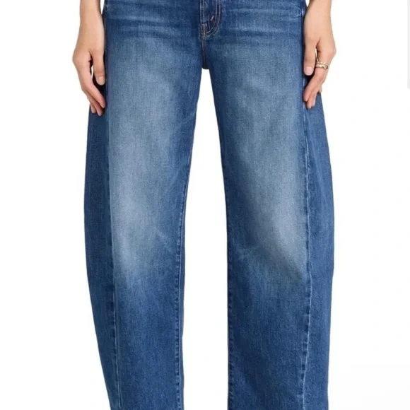 Mother full pipe flood jeans denim Blue it’s a small world NWT size 32 - Picture 12 of 12